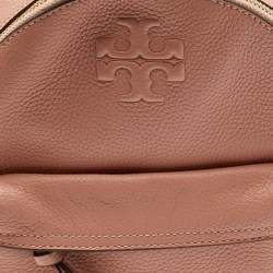 Pre Owned Tory Burch Thea Mini Peach Leather Backpack