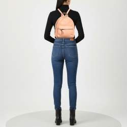 Pre Owned Tory Burch Thea Mini Peach Leather Backpack