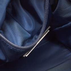 Pre Owned Tory Burch Virginia Navy Blue Nylon Bucket Bag