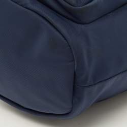 Pre Owned Tory Burch Virginia Navy Blue Nylon Bucket Bag