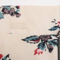 Pre Owned Tory Burch Ella Onesize Green/Multicolor Lyonnaise Floral Print Leather and Nylon Shopper Tote