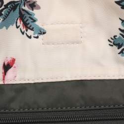 Pre Owned Tory Burch Ella Onesize Green/Multicolor Lyonnaise Floral Print Leather and Nylon Shopper Tote