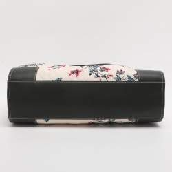 Pre Owned Tory Burch Ella Onesize Green/Multicolor Lyonnaise Floral Print Leather and Nylon Shopper Tote