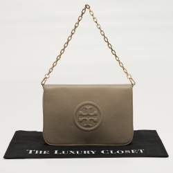 مملوكة مسبقًا حقيبة كلتش محولة جلد بيج توري بورش بومبي