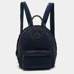 مملوكة مسبقًا Tory Burch Ella Navy Blue Nylon Backpack