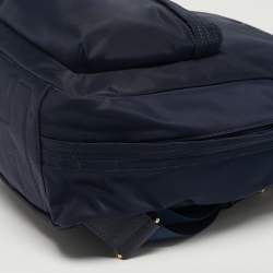 Pre Owned Tory Burch Ella Navy Blue Nylon Backpack