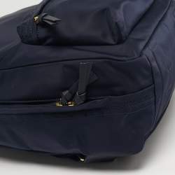 Pre Owned Tory Burch Ella Navy Blue Nylon Backpack
