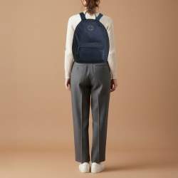 Pre Owned Tory Burch Ella Navy Blue Nylon Backpack