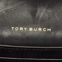 Pre Owned محفظة توري بورش كيرا قلاب جلد أسود صغيرة الحجم