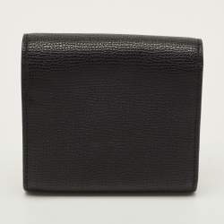 Pre Owned محفظة توري بورش كيرا قلاب جلد أسود صغيرة الحجم