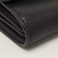 Pre Owned محفظة توري بورش كيرا قلاب جلد أسود صغيرة الحجم