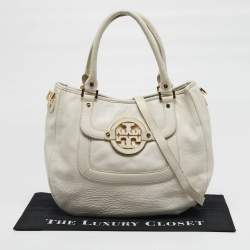 Pre Owned حقيبة يد توري برش أماندا جلد أبيض فاتح