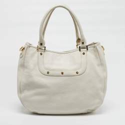 Pre Owned حقيبة يد توري برش أماندا جلد أبيض فاتح