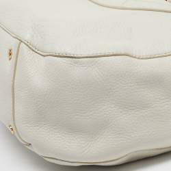 Pre Owned حقيبة يد توري برش أماندا جلد أبيض فاتح