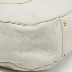 Pre Owned حقيبة يد توري برش أماندا جلد أبيض فاتح