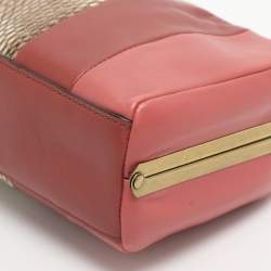 Pre Owned حقيبة يد علوية توري برش جلد متعدد الألوان وطباعة جلد ثعبان