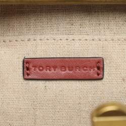 Pre Owned حقيبة يد علوية توري برش جلد متعدد الألوان وطباعة جلد ثعبان