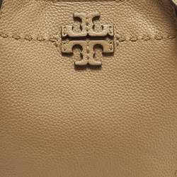 Pre Owned Tory Burch McGraw Small Tan Leather Bucket Bag