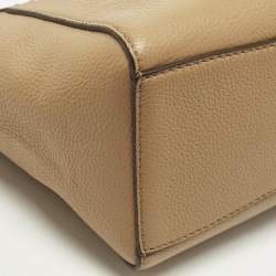 Pre Owned Tory Burch McGraw Small Tan Leather Bucket Bag