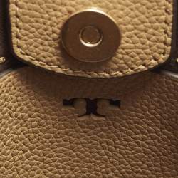 Pre Owned Tory Burch McGraw Small Tan Leather Bucket Bag