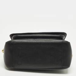 Pre Owned Tory Burch Fleming Black Leather Top Handle Bag