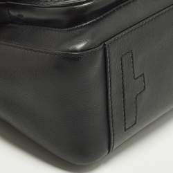 Pre Owned Tory Burch Fleming Black Leather Top Handle Bag