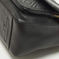 Pre Owned Tory Burch Fleming Black Leather Top Handle Bag