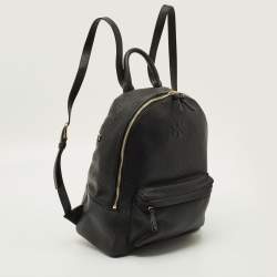 Pre Owned Tory Burch Thea Black Leather Backpack