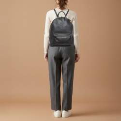 Pre Owned Tory Burch Thea Black Leather Backpack