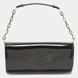 مملوكة مسبقًا Tory Burch Bombe Black Patent Leather Clutch