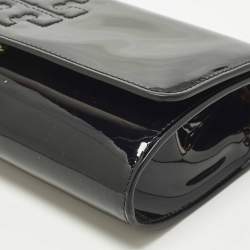 Pre Owned Tory Burch Bombe Black Patent Leather Clutch