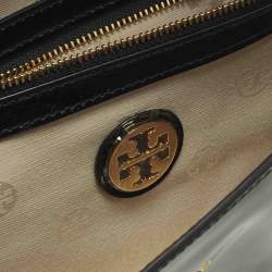 Pre Owned Tory Burch Bombe Black Patent Leather Clutch