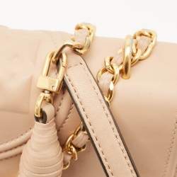 Pre Owned حقيبة كتف توري برش جلد سوداء متوسطة فليمنغ