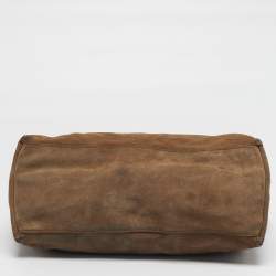 مملوكة مسبقًا Tory Burch Marion Whipstitch Brown Suede Chain Tote