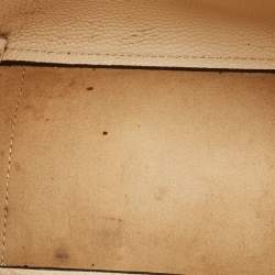 Pre Owned Tory Burch Mcgraw Dragonfly Beige Leather Drawstring Tote