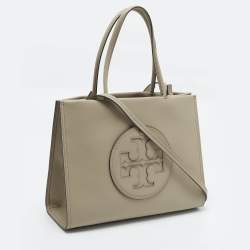 Pre Owned حقيبة يد توري برش إليا صغيرة جلد بيج بشعار