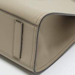 Pre Owned حقيبة يد توري برش إليا  صغيرة جلد بيج بشعار