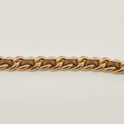 Pre Owned Tory Burch Fleming Beige Quilted Leather Shoulder Bag