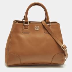 Pre Owned Tory Burch Robinson Brown Leather Tote