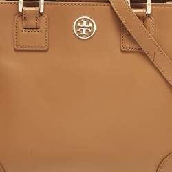 Pre Owned Tory Burch Robinson Brown Leather Tote
