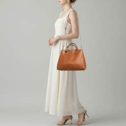 Pre Owned Tory Burch Robinson Brown Leather Tote