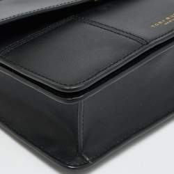 Pre Owned Tory Burch Block T Black Leather Shoulder Bag