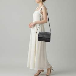 Pre Owned Tory Burch Block T Black Leather Shoulder Bag