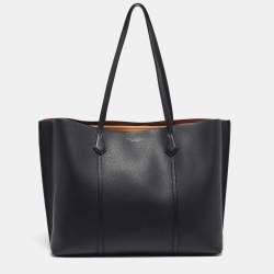 مملوكة مسبقًا Tory Burch Triple Compartment Perry Large Black Leather Tote