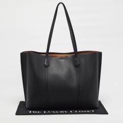 مملوكة مسبقًا Tory Burch Triple Compartment Perry Large Black Leather Tote