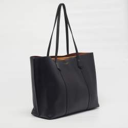 مملوكة مسبقًا Tory Burch Triple Compartment Perry Large Black Leather Tote