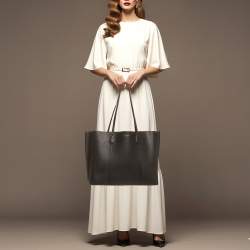 مملوكة مسبقًا Tory Burch Triple Compartment Perry Large Black Leather Tote