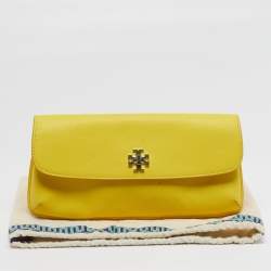 مملوكة مسبقًا Tory Burch  Diana Yellow Saffiano Leather Flap Clutch