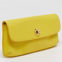 مملوكة مسبقًا Tory Burch  Diana Yellow Saffiano Leather Flap Clutch