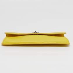 مملوكة مسبقًا Tory Burch  Diana Yellow Saffiano Leather Flap Clutch